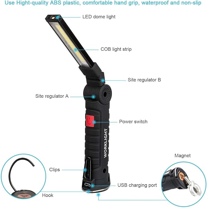 LED Work Light Rechargeable, OTYTY Portable Work Lights - Image 4