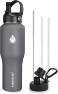 SENDESTAR Water Bottle 32oz, 2 Lids, Wide Mouth Stainless Steel Vacuum by Sendestar