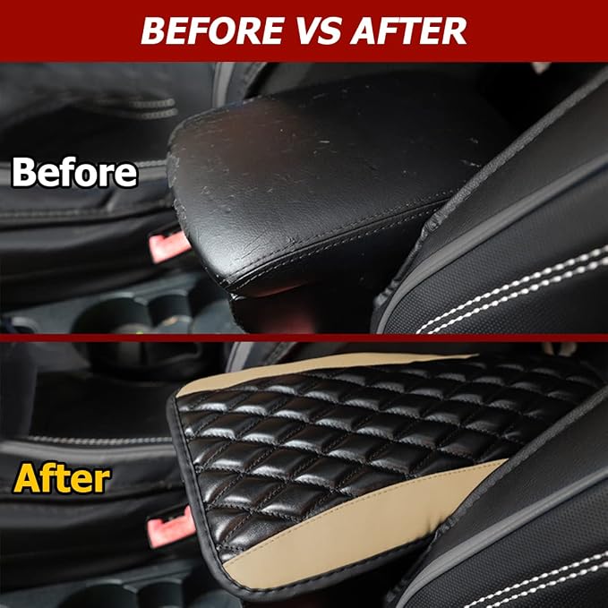 Car Center Console Cushion Pad, Universal Leather Waterproof Armrest Seat Box - Image 3