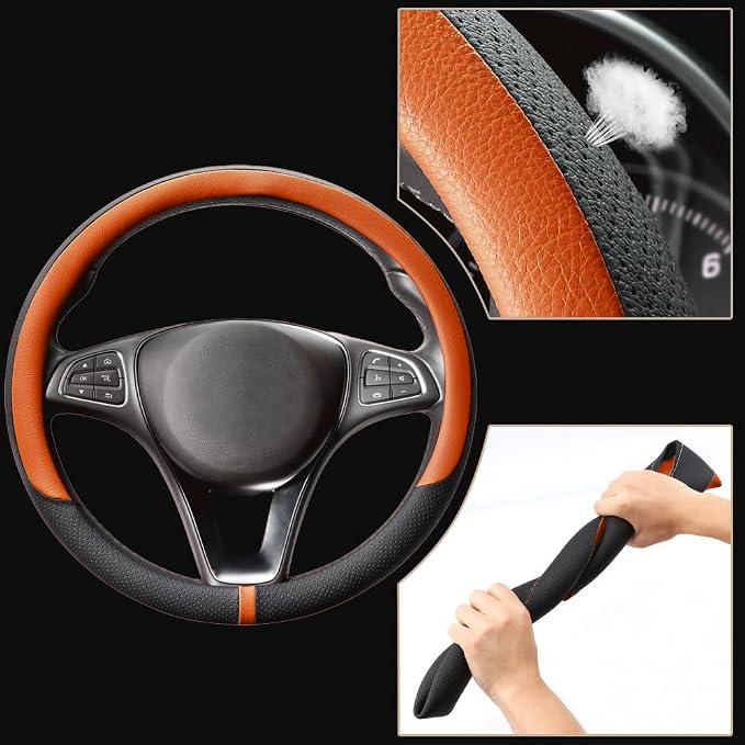 COFIT Breathable Car Steering Wheel Cover 15 inch Auto Universal Leather Wrap - Image 3