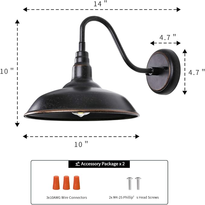 Gooseneck Outdoor Light Fixture, Bronze Porch Lighting, Gooseneck Wall Sconce - Image 6
