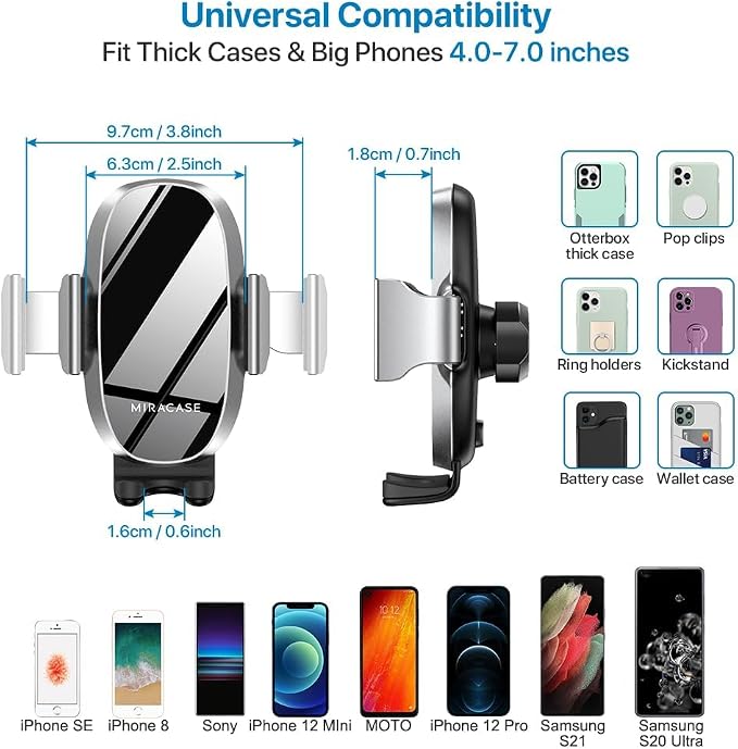 Miracase Cup Phone Holder for Car, Adjustable Long Neck Car Cup Holder Phone - Image 6