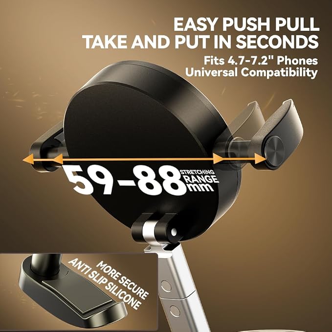 2025 Upgraded Foldable 2-in-1 Clip & Vacuum Magnetic Suction Car Phone Holder - Image 5