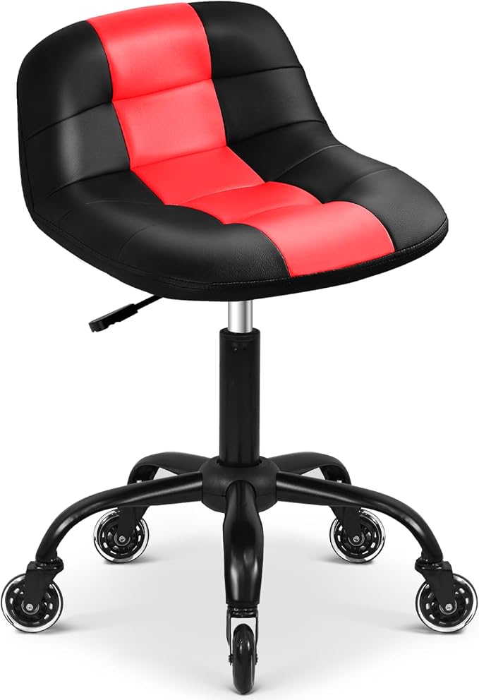 Rolling Stool with Wheels, Garage Shop Stool with Backrest, Roller Seat with by FreekyFit