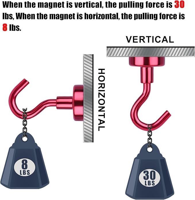 DIYMAG Magnetic Utility Hooks, 30Lbs Heavy Duty Rare Earth Neodymium Magnet - Image 3