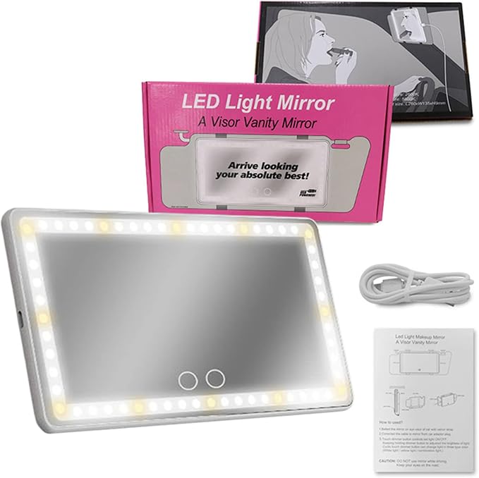 Car Visor Mirror with Rechargeable LED Light - Image 6