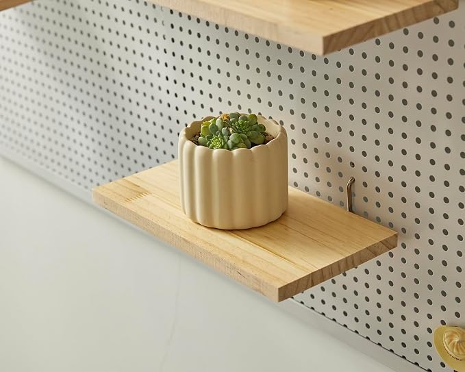 Shelves for PegBoard, Pine Wooden Pegboard Shelf Wall Organizer, Wooden Board - Image 7