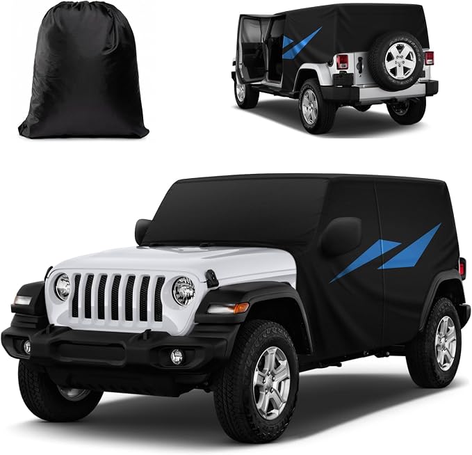 Car Cover for Jeep Wrangler JK JL 4 Door 2007-2025 Waterproof All Weather Car by Huidnnas