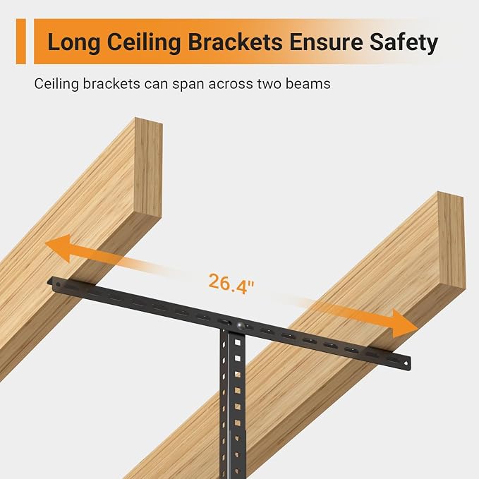 3x6ft Overhead Garage Storage Rack, Heavy Duty Metal Ceiling Shelf, 450lbs - Image 3