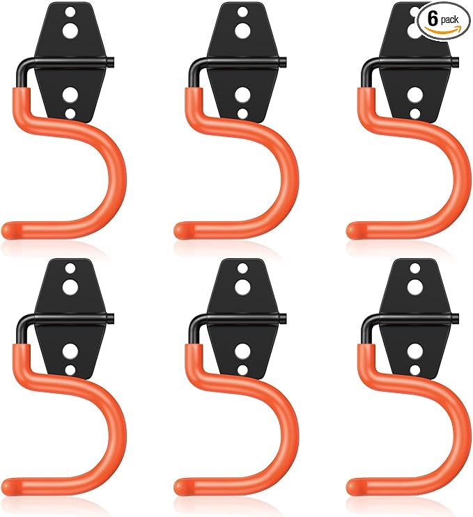6 Pack Metal Garage Hooks, Heavy Duty S Hooks Tool Hangers by HUPBIPY