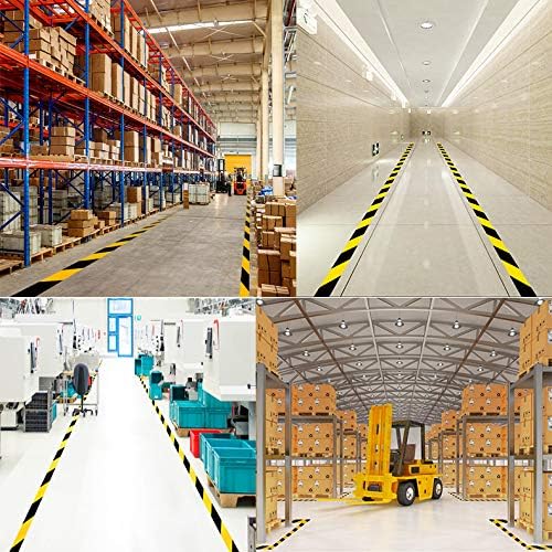 Waterproof Reflective Safety Tape Roll 2"X150' Yellow Black Striped Floor - Image 7