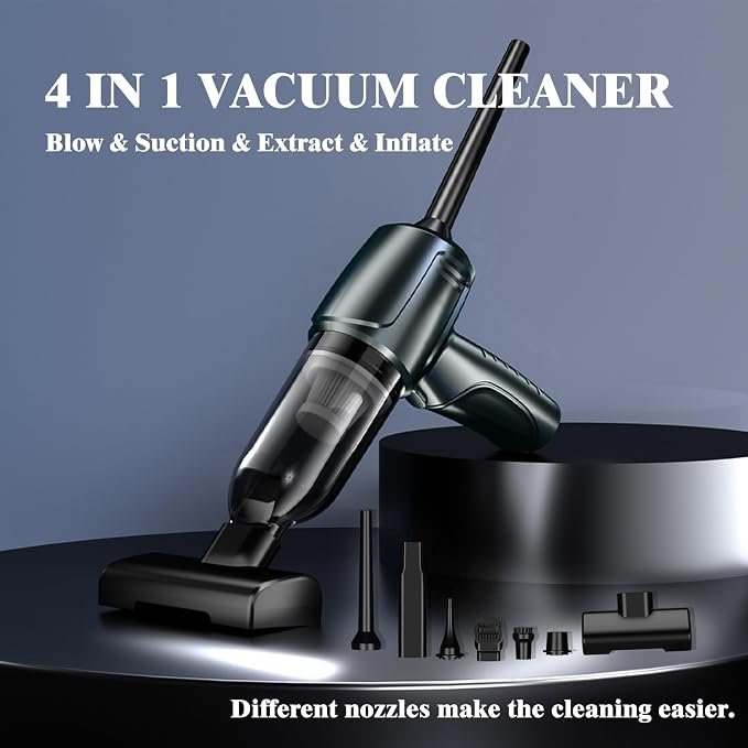 Car Vacuum Portable Cordless, 16000PA Powerful Suction, 5 in 1 Mini Handheld - Image 6