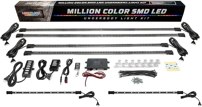 LEDGlow 4pc Million Color Multi-Color LED Underbody Underglow & 2pc Interior - Image 6
