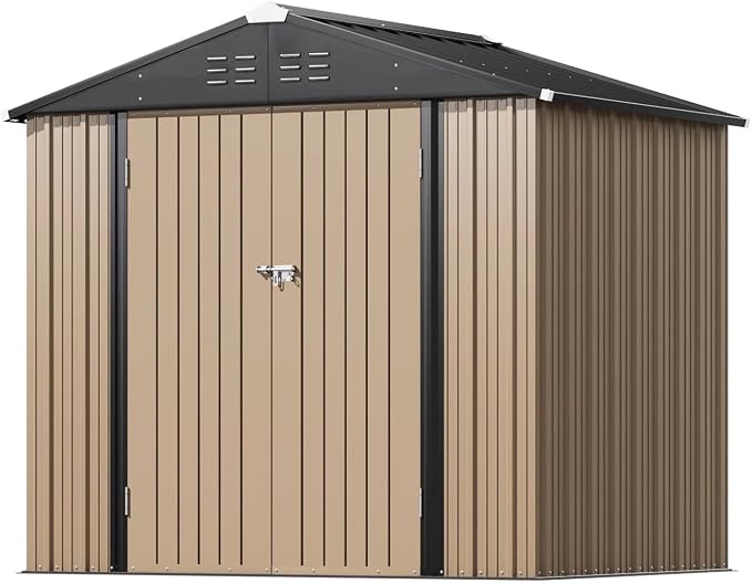Greesum 8×6FT Outdoor Storage Shed, Metal Patio Storaged Sheds - Image 4