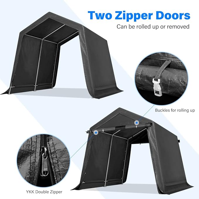 ADVANCE OUTDOOR 8x8 ft Storage Shelter Garage Tent - Image 3