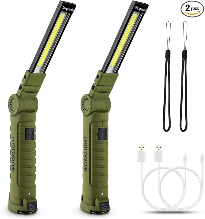Men Tools for Christmas Birthday Gift 2 Packs LED Rechargeable Work Light by Lmaytech
