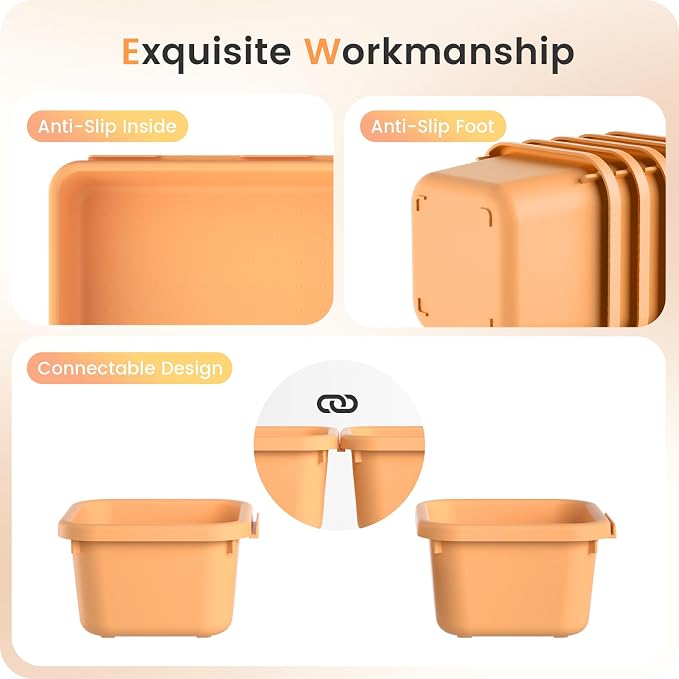 A-LUGEI【 & 5 Size】Tool Box Organizer Tray Divider Set, 【Orange】Desk - Image 6