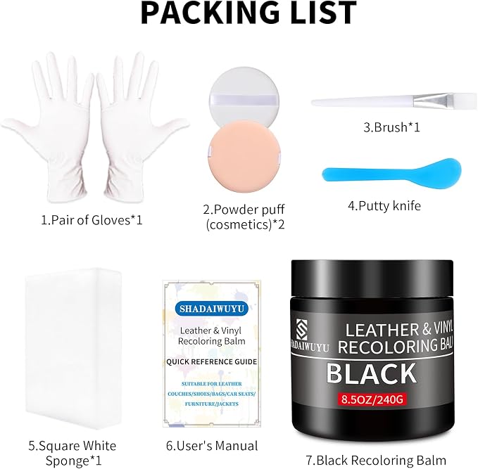 Leather Recoloring Balm, 8.5oz Leather Color Restorer, Leather Couch Scratch - Image 7
