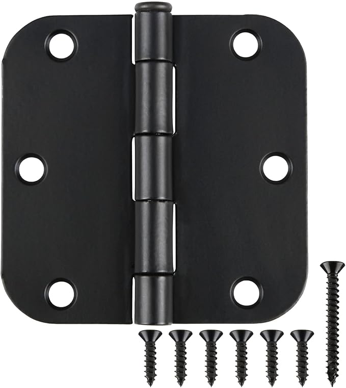 18 Pack Matte Black Door Hinges 3.5 x 3.5 Inch Interior 3 1/2 Inch Door Hinges by TDCHINGES