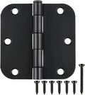 Interior Matte Black Hardware Door Hinges 3.5 Inch 30 Pack 3 1/2" Rounded 5/8" by TDCHINGES