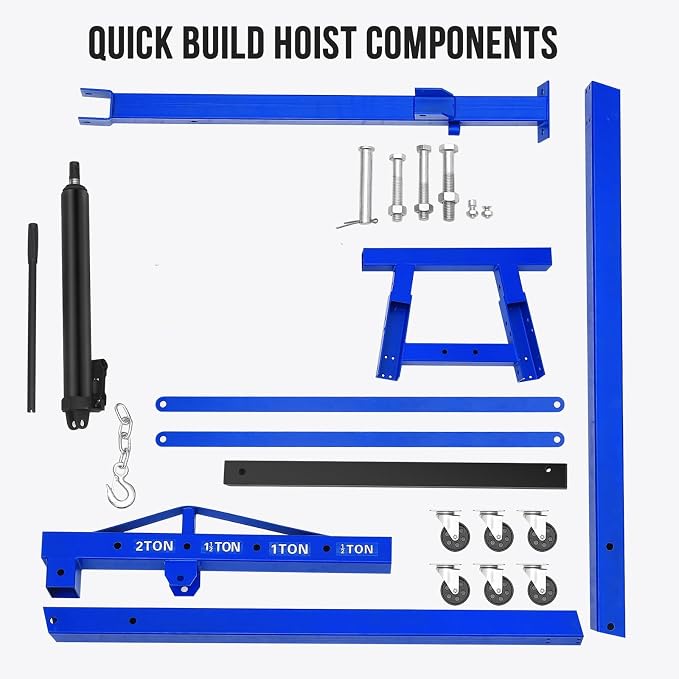 2 Ton Engine Hoist, Hydraulic Cherry Picker Engine Hoist Lift, 4400LBS Heavy - Image 7