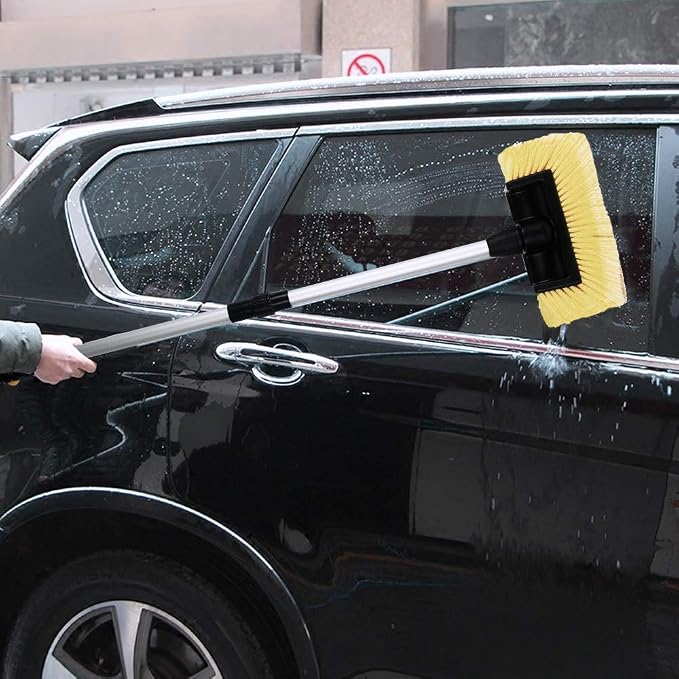 SENGO Car Wash Brush with Long Handle 12'' Lock Soft Bristle Brush car Scrub - Image 8