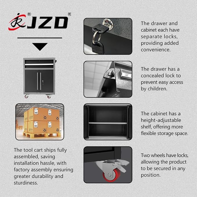 JZD Storage Cabinet System Workshop, Professional Tool Storage Workbench Set - Image 6