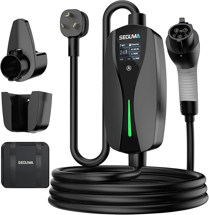 Level 2 EV Charger with NEMA 10-30 Plug, 24Amp 240V, 25FT Extension Cord by Seguma