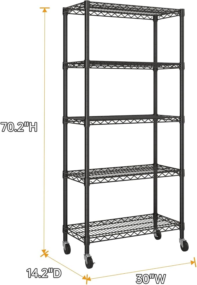 SINGAYE 5 Garage Heavy Duty Shelving Unit Kitchen Pantry Close Home Organizers - Image 3