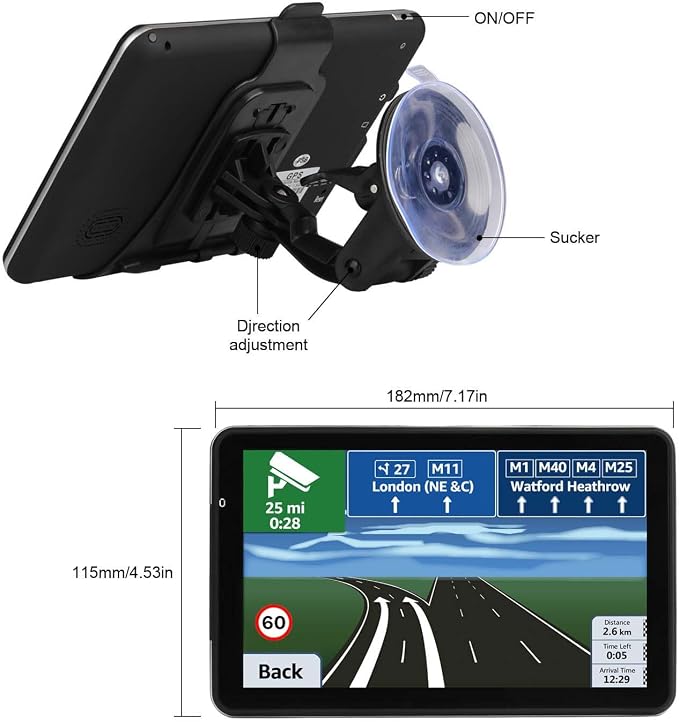 Car GPS Navigation, Latest 2025 Map 7 inch Touch Screen Car GPS, Voice Turn - Image 3