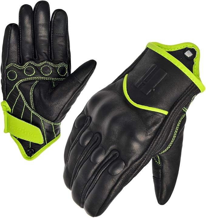 Harssidanzar Women's Motorcycle Gloves, Leather Motorcycle Gloves, Motorbike - Image 5