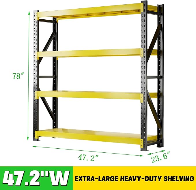 3000LBS Heavy Duty Storage Shelves, 4-Tier Adjustable Garage Organization - Image 3