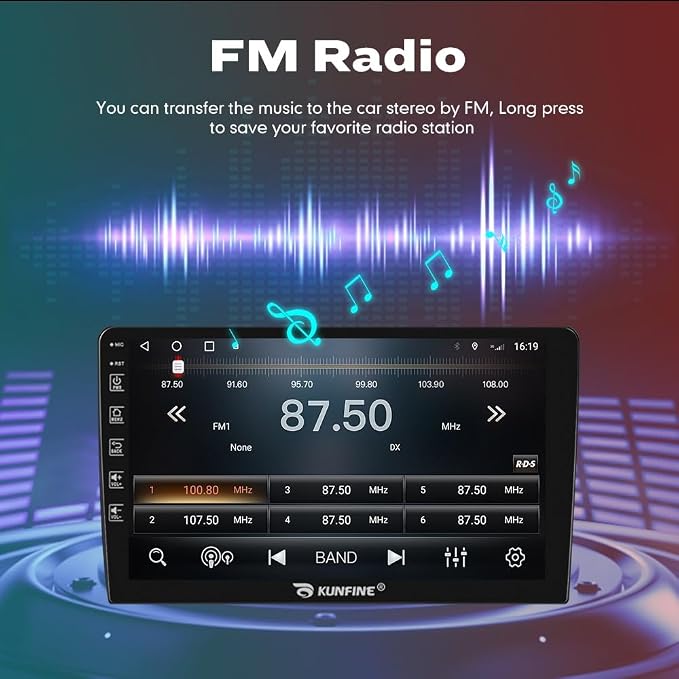 Kunfine Car CarPlay Android Auto Navigation Stereo GPS Radio Reverse Camera - Image 8