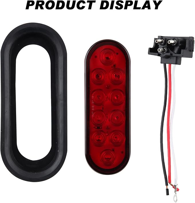 6 Inch Oval LED Trailer Tail Lights 10 LED - Image 5