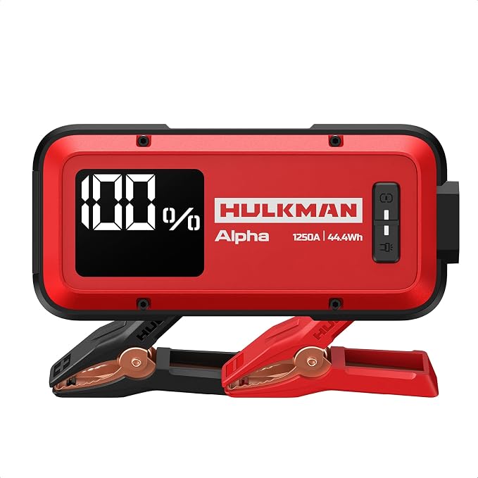 Hulkman Alpha, Ultra Red, 1250A 44.4Wh Battery Jumper Starter Portable by Hulkman