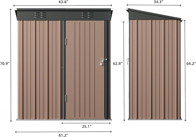 Bealife Outdoor Storage Shed Clearance, Metal Outdoor Storage Cabinet, - Image 8