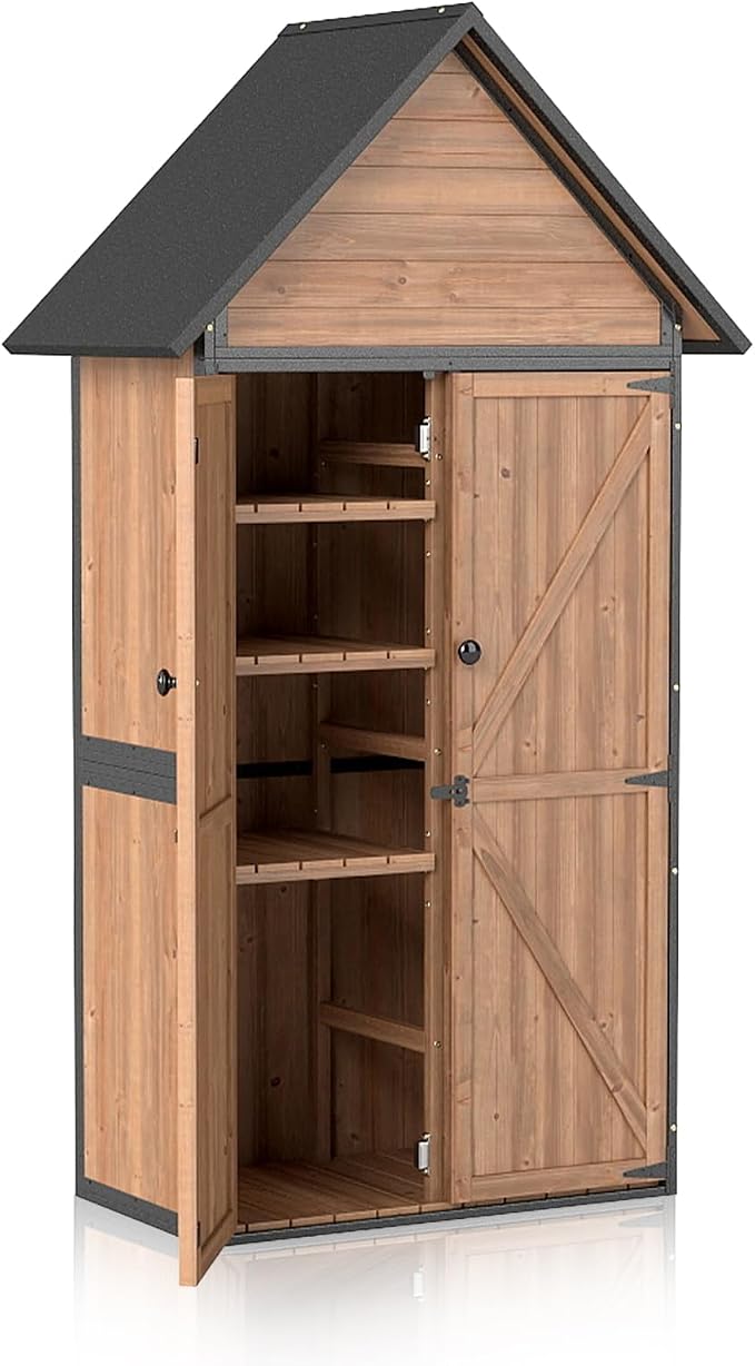 Outdoor Storage Shed with Sloped Roof by Suumerpety