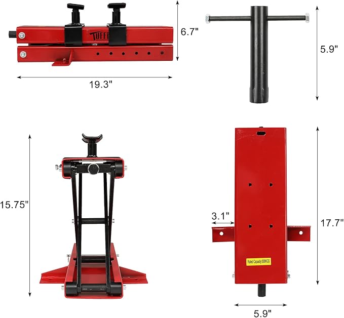 TUFFIOM 1100LBS Motorcycle Scissor Lift Jack, Height Adjustable - Image 7