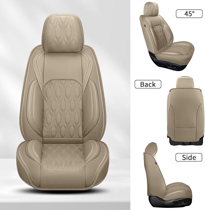 2 Front Car Seat Covers Fit for Toyota Camry 2012-2025: Faux Leather Automotive - Image 6