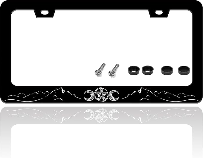 Triple Goddess License Plate Frame Mountains Moon License Plate Holder by TINALUIN