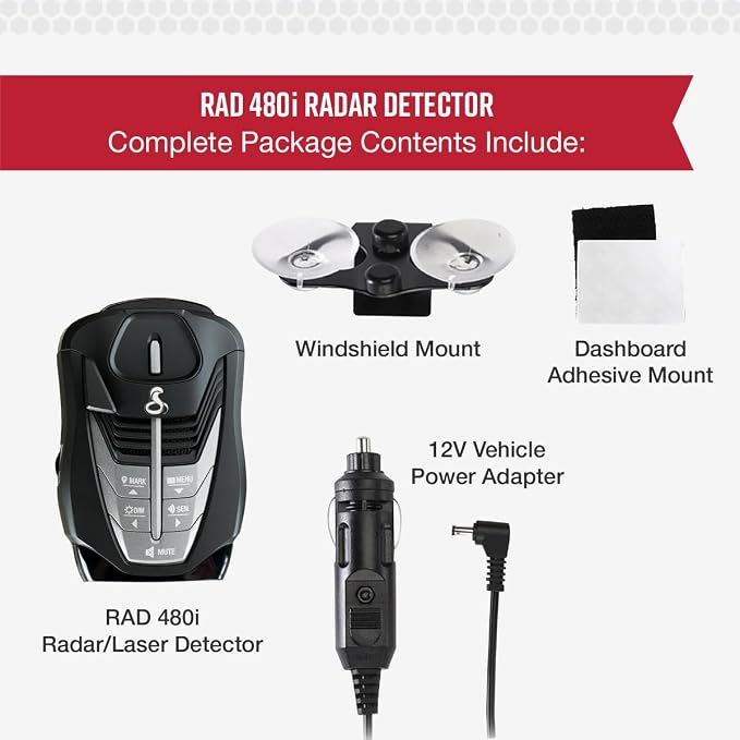 Cobra RAD 480i Laser Radar Detector – Long Range Detection, Apple CarPlay and - Image 7