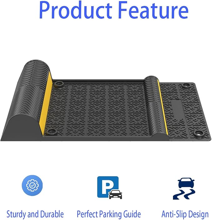 4 Pack Parking Mats for Garage Floors, 21.6" X11.4" Durable Rubber Car Parking - Image 2
