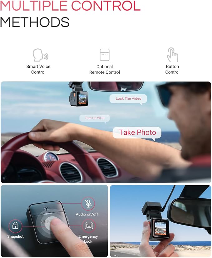 Vantrue E1 Pro 4K Mini Dash Cam Front, STARVIS 2 PlatePix HDR Night Vision Car - Image 7