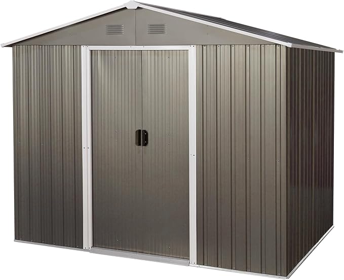 6x8 FT Outdoor Storage Shed, Metal Garden Shed - Image 9