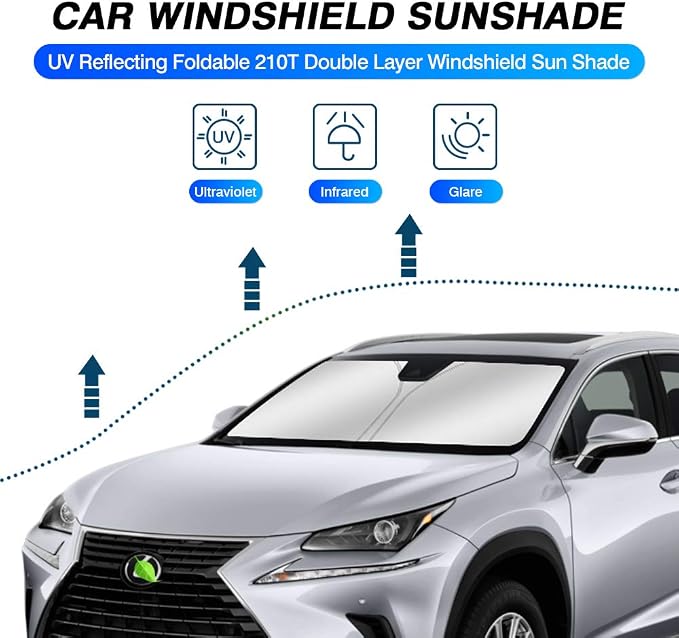 KUST Windshield Sun Shade for 2015-2021 Lexus NX300h/NX300/NX200t Accessories - Image 2