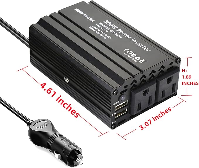 300W Power Inverter DC 12V to 110V AC Car Inverter - Image 4