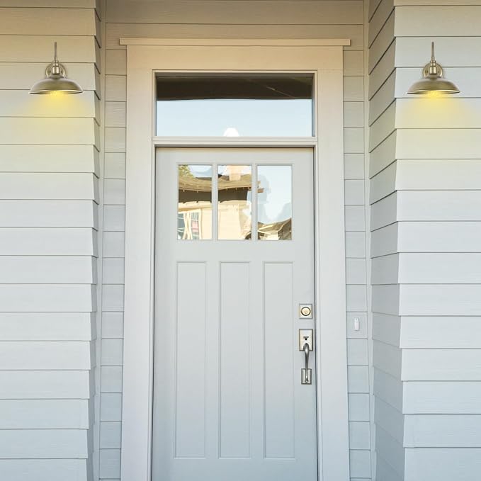 10 Inch Gooseneck Barn Light for Farmhouse, Brass Exterior Barn Style Light - Image 4