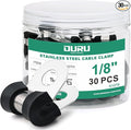 30pcs 1/8 Inch Stainless Steel Cable Clamps, Rubber Coated Cushioned Insulated by OURU