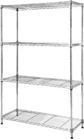 Heavy-Duty 4 Tiers Chrome Steel Wire Shelving NSF Certified. Adjustable Storage by Unknown