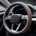 LKWLIKEI Nappa Leather Steering Wheel Cover, Elegant Diamond Checkered Design by LKWLIKEI